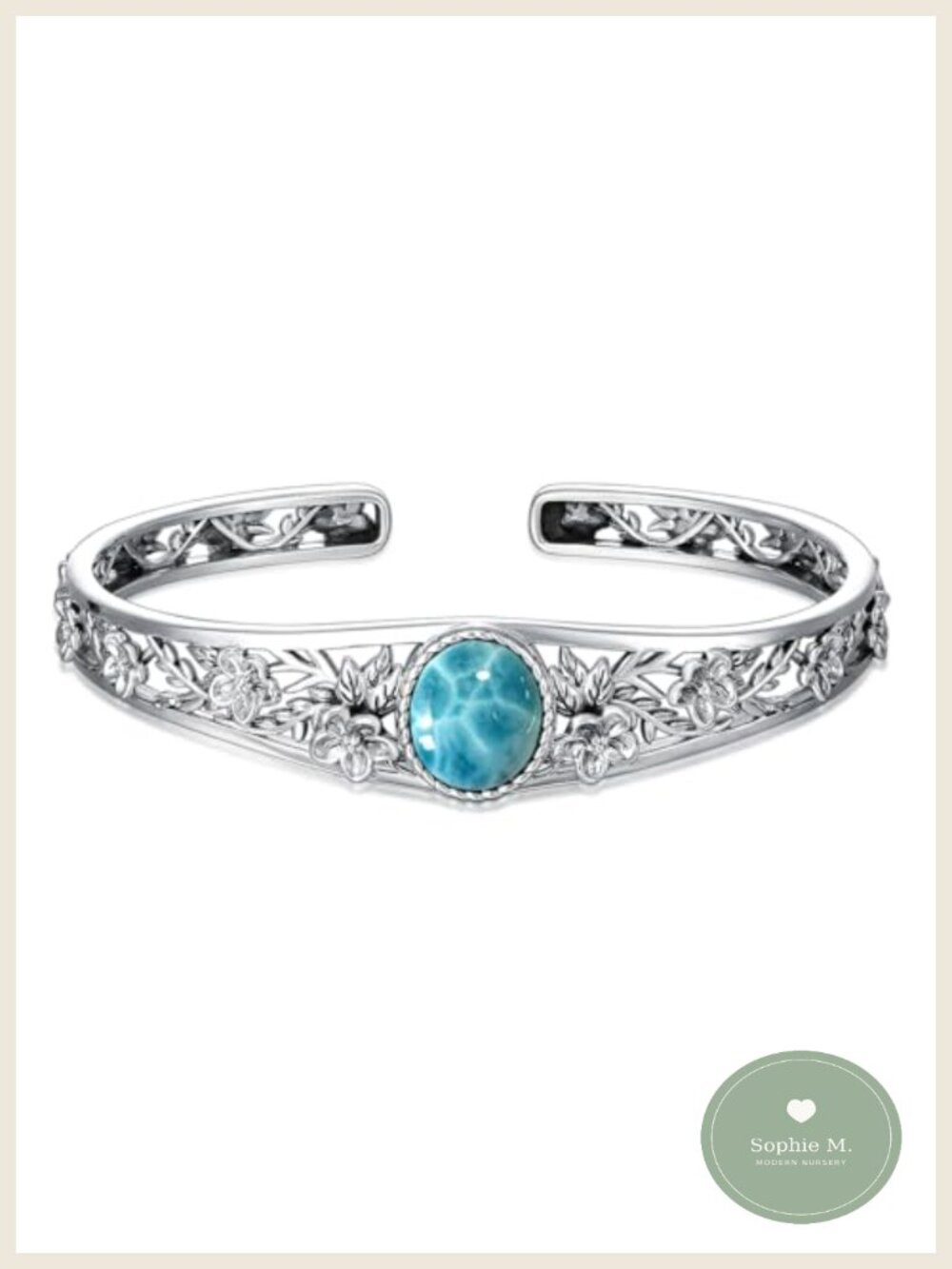 Sterling Silver Larimar Onyx Cuff Bracelet Adjustable Western Bangle
